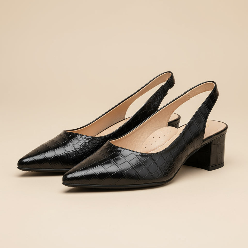 Edwarda – Women’s Pumps | Croco design, soft footbed