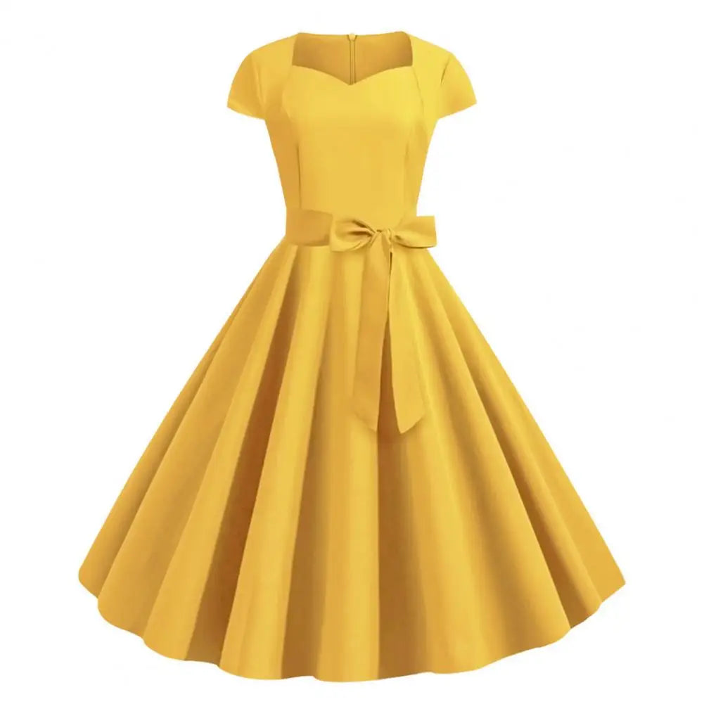 Ambrosia – Dress | 1950s inspired bright yellow fit and flare